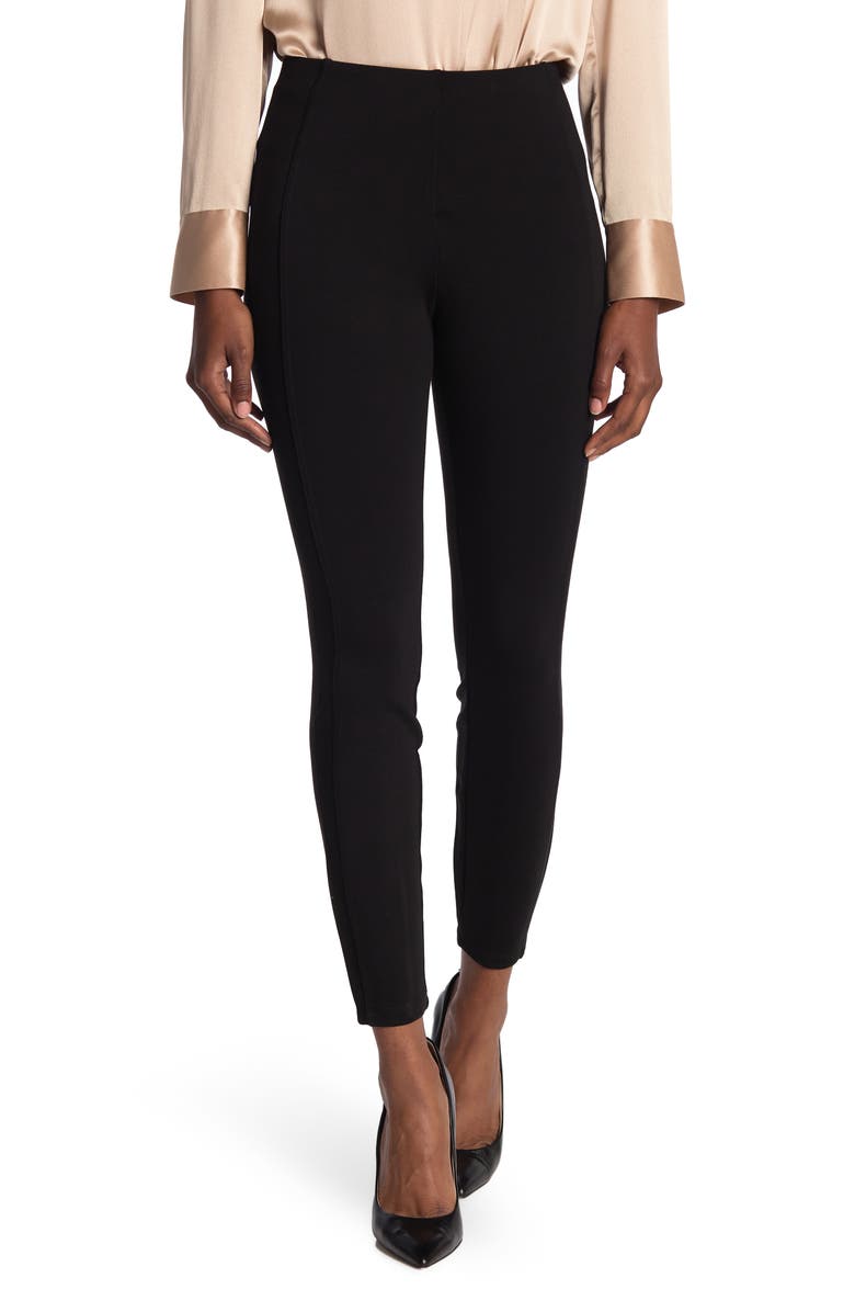 T Tahari High Waist Ponte Knit Leggings, Main, color, Black