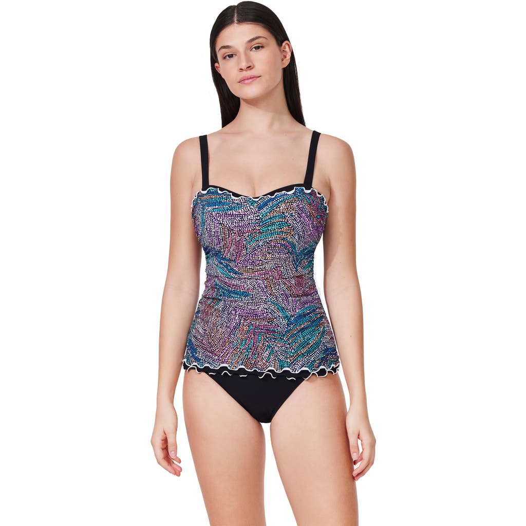 Profile By Gottex Layla Tricolore D-cup Tankini Top In Multi