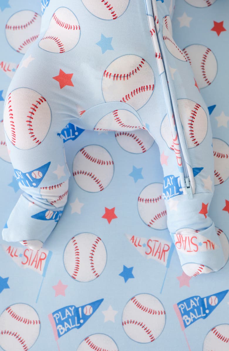 Posh Peanut Fitted Convertible One-Piece Pajamas, Alternate, color, Blue