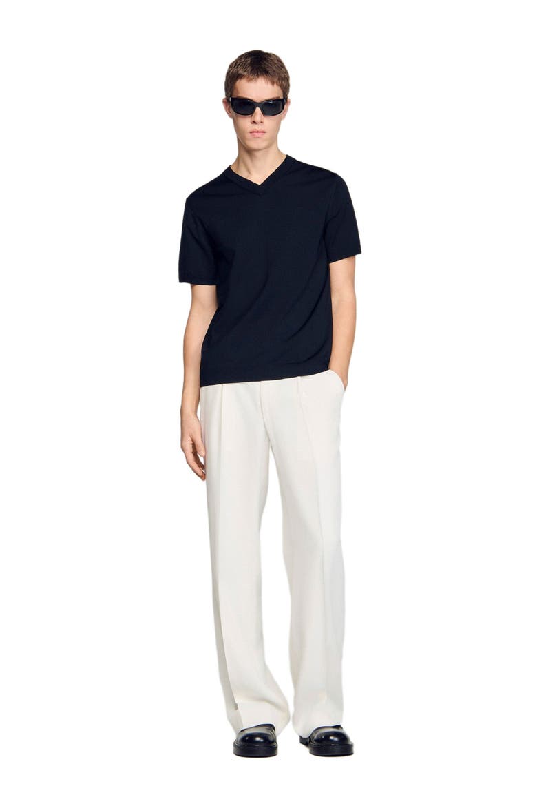 Short-sleeve V-neck polo shirt, Alternate, color, Black