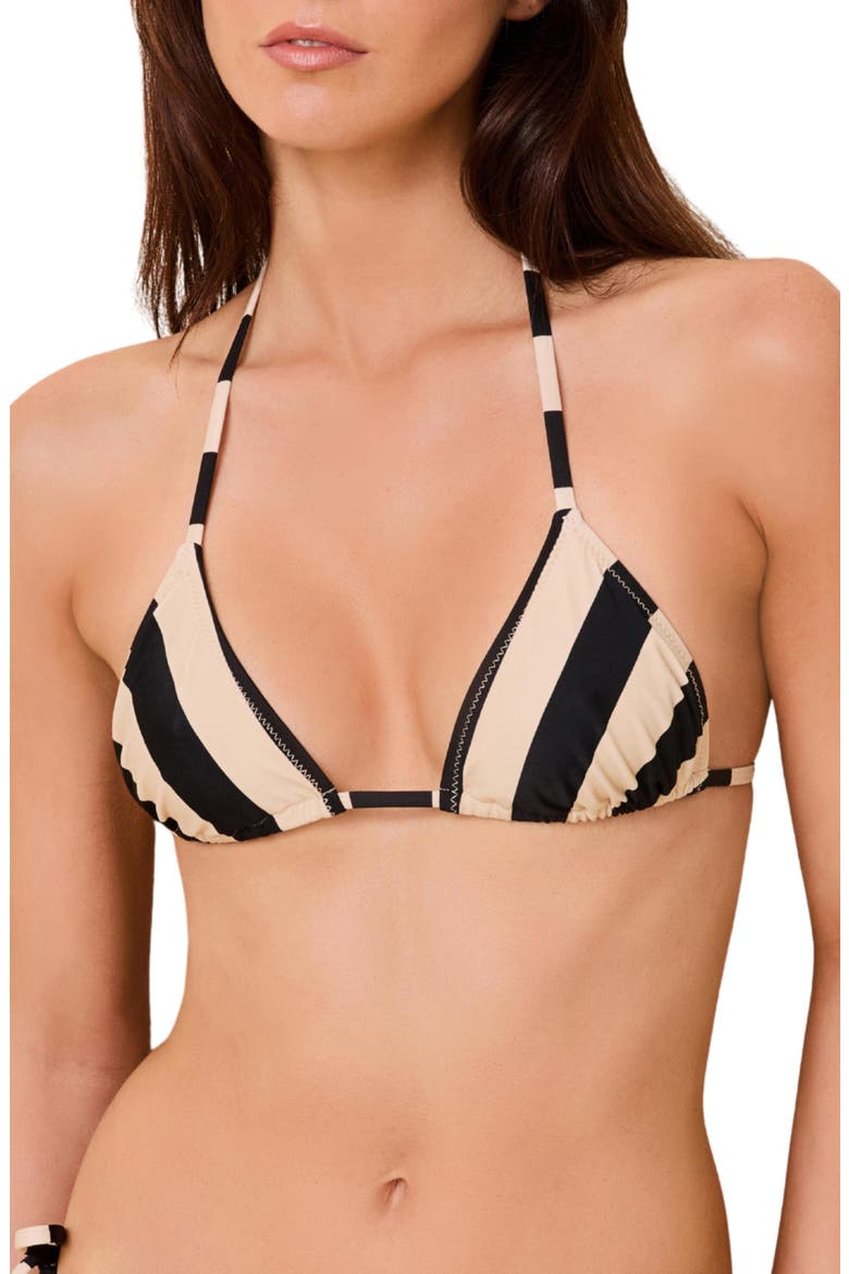 The Iris Triangle Bikini Top, Main, color, NOIR / KHAKI