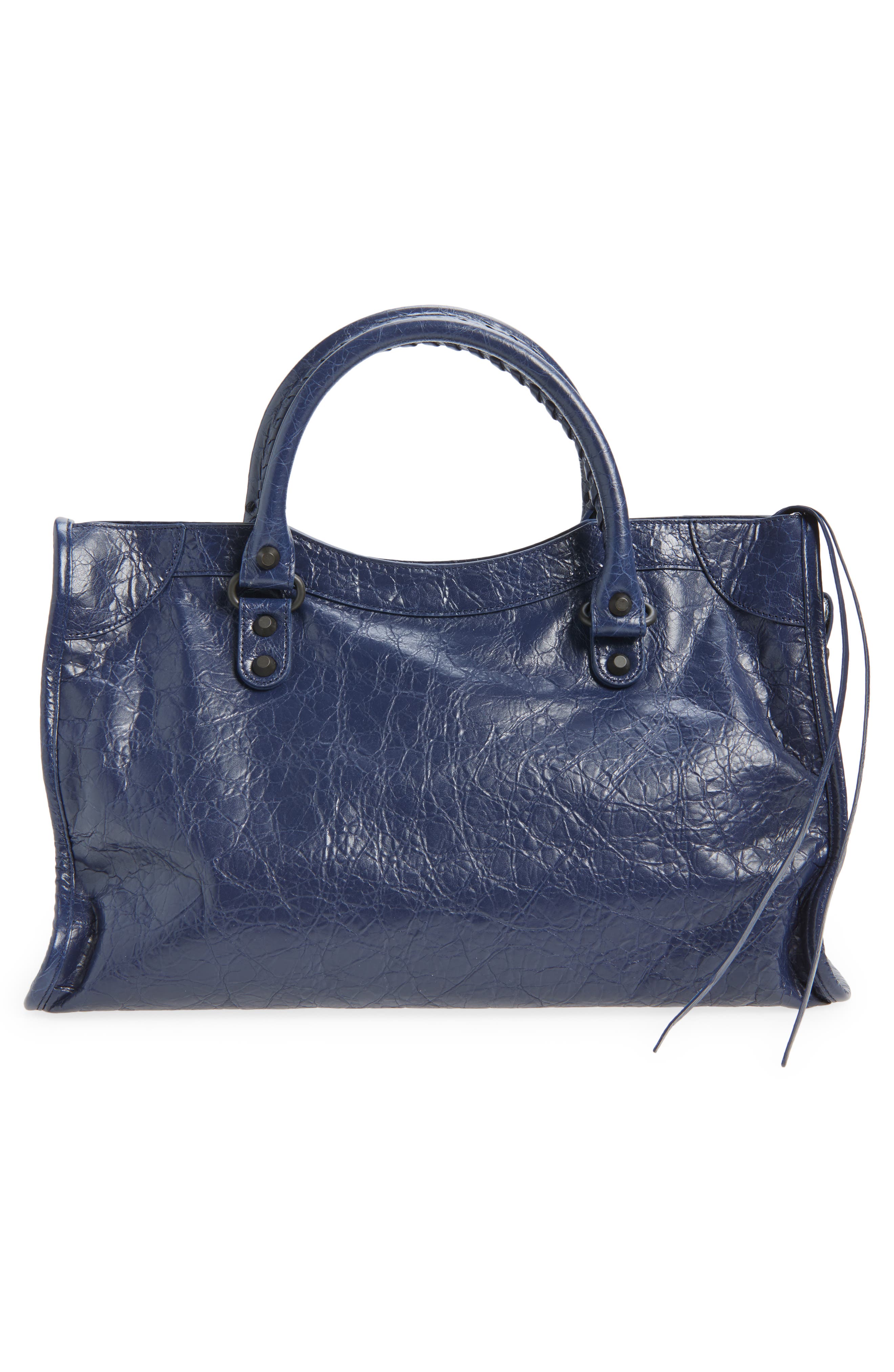 Medium Le City Leather Satchel, Alternate, color, 4649 DARK MAREE