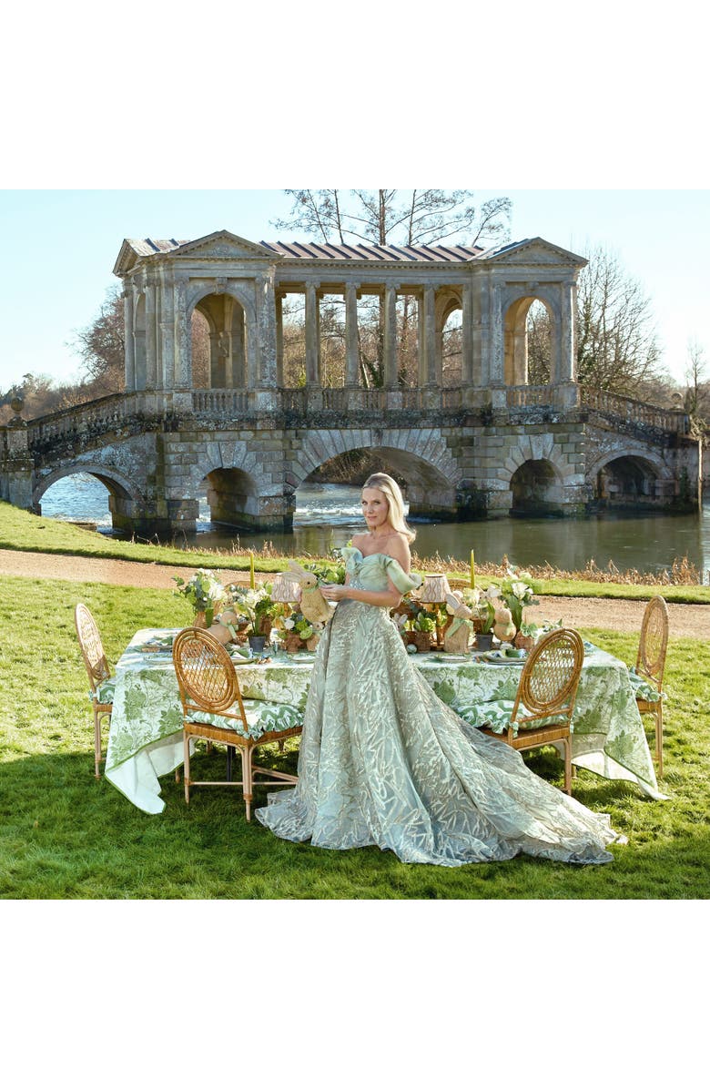 Mrs. Alice Lady Isabella's Garden Tablecloth, Alternate, color, Green