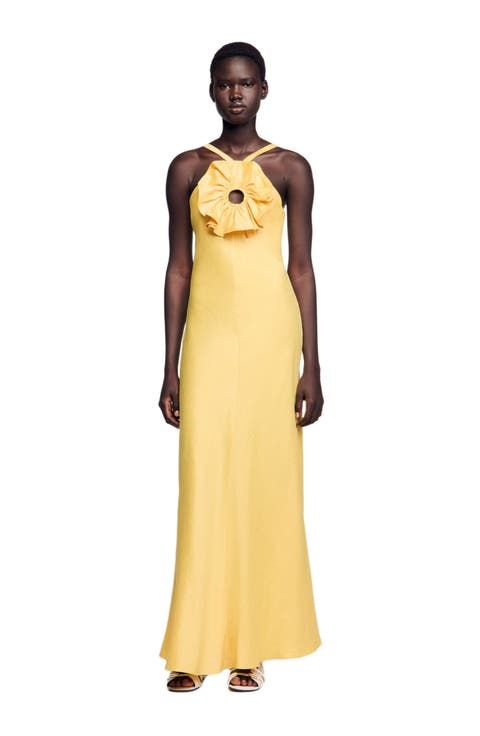 Floral detail maxi dress