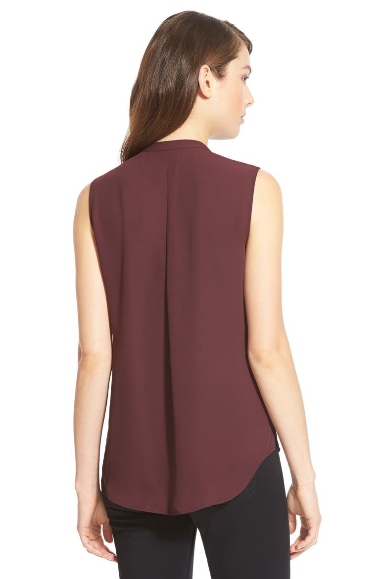 Sleeveless Ruffle Front Top, Alternate, color, BURGUNDY STEM