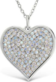 Sterling Forever Sterling Silver Moonstone Heart Pendant Necklace