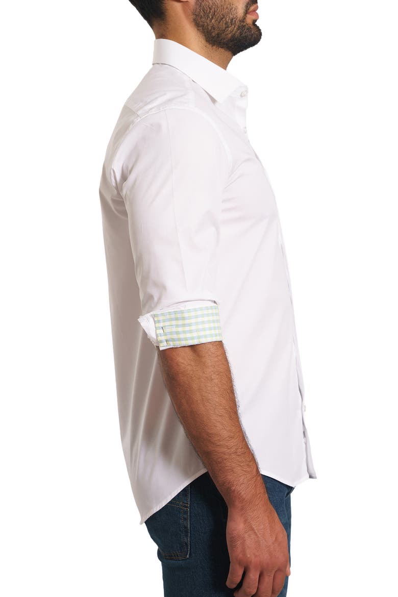 Trim Fit Button-Up Shirt, Alternate, color, WHITE