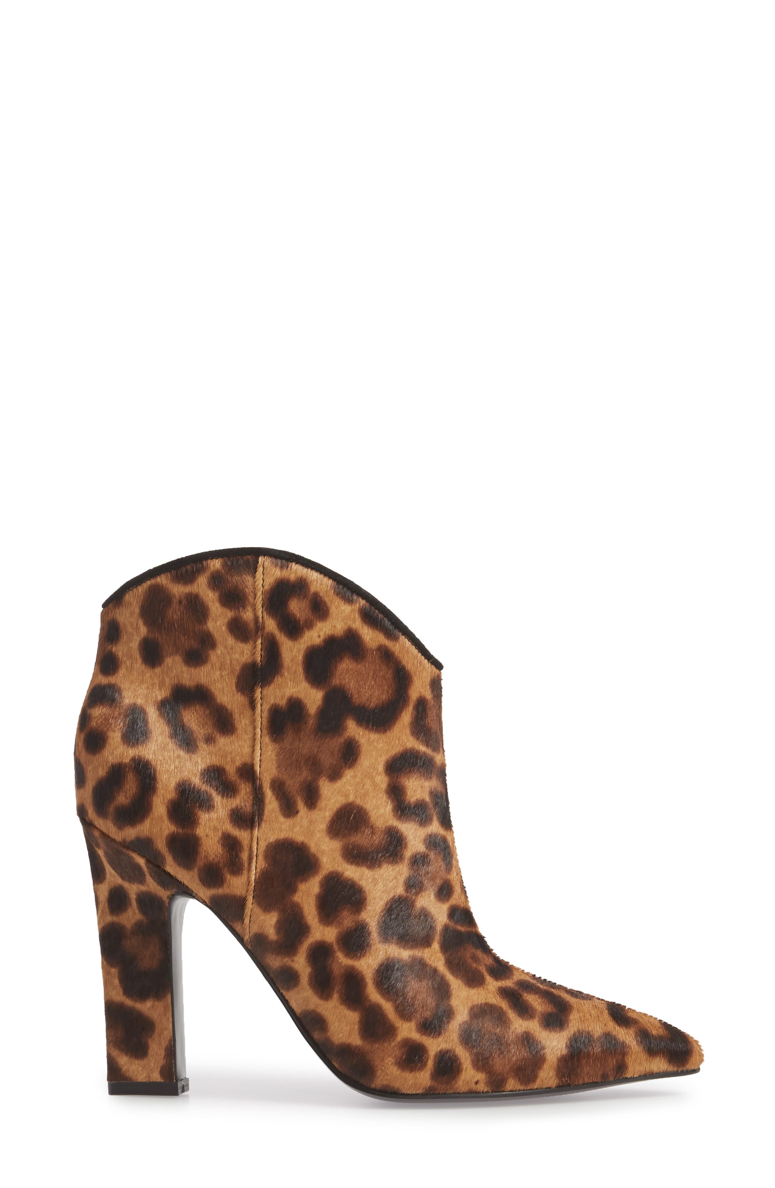 Miggi Genuine Calf Hair Bootie, Alternate, color, LEOPARD PRINT CALF HAIR