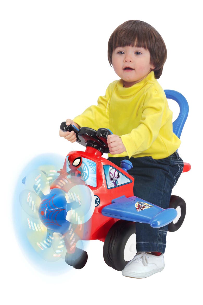 Lights 'N' Sounds Spidey Activity Plane Rideon, Alternate, color, Multicolored
