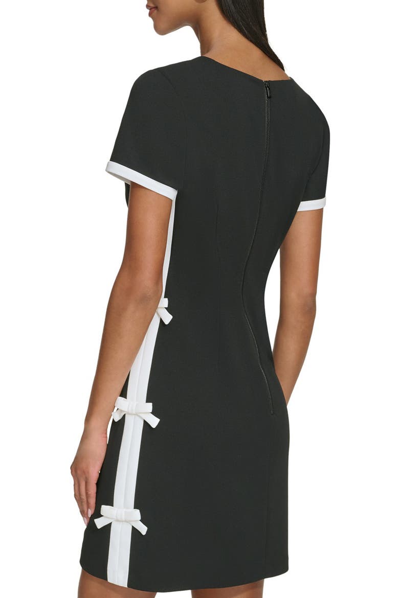 Bow Shift Dress, Alternate, color, BLACK SOFT WHITE