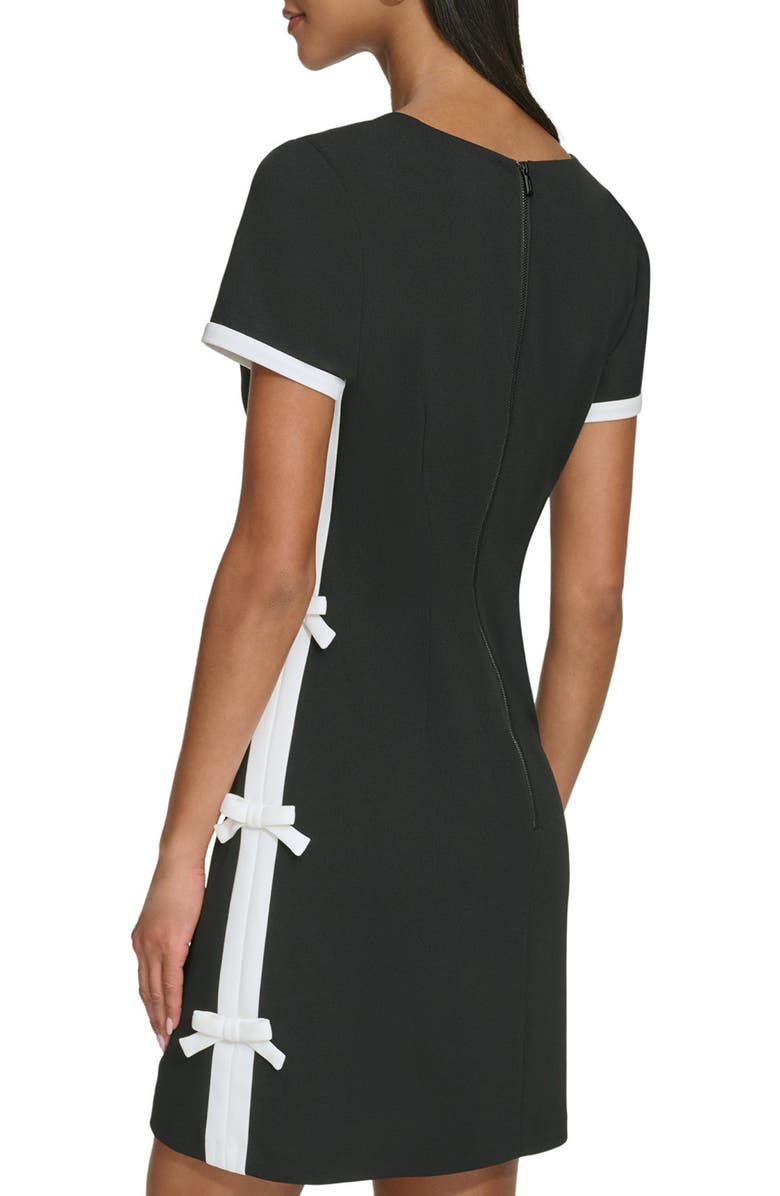 KARL LAGERFELD Bow Shift Dress, Alternate, color, Black Soft White