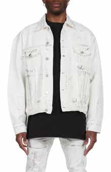 PURPLE BRAND White X-Ray Iridescent Bomber Jacket