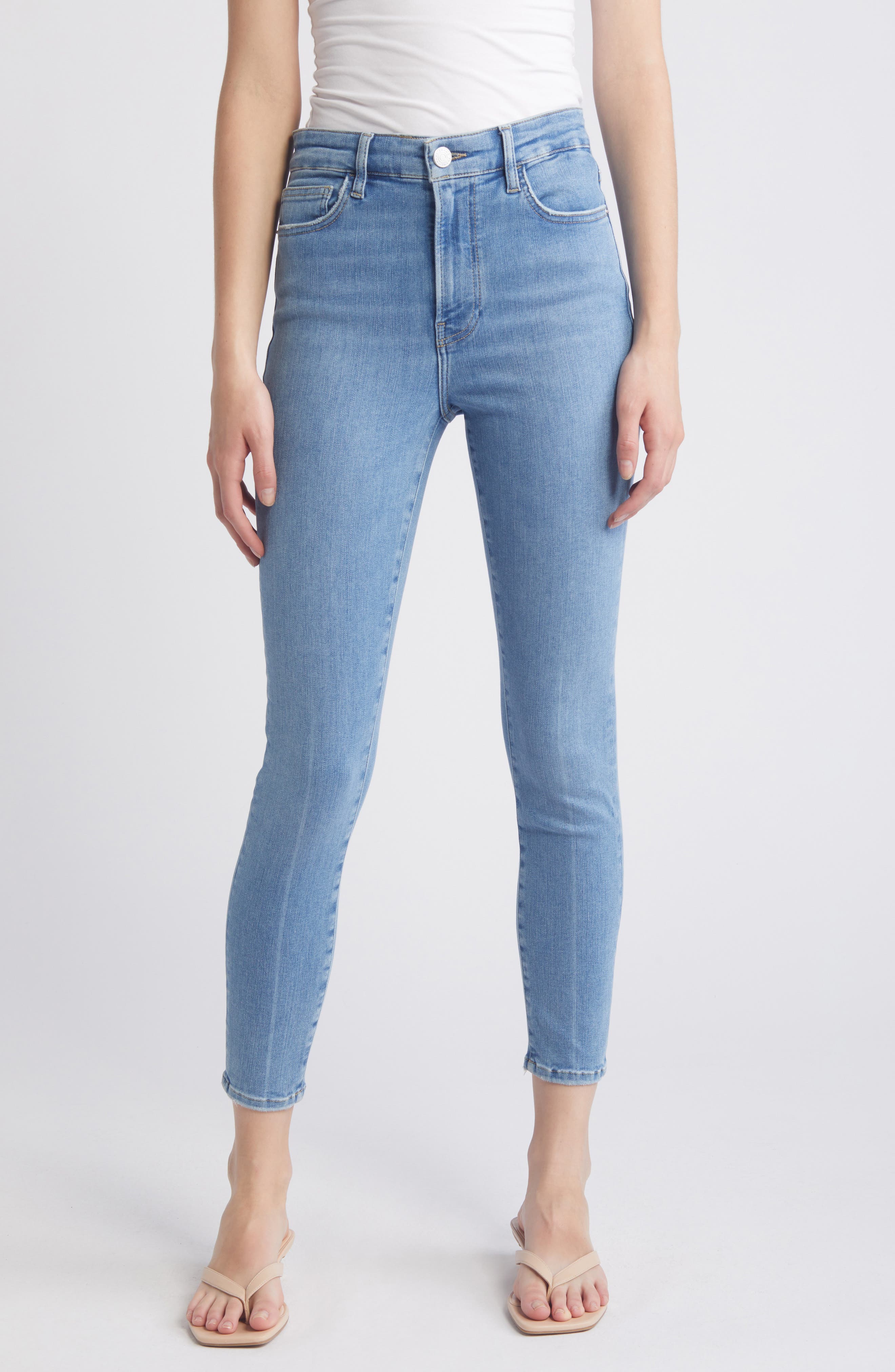 FRAME Le High Ankle Crop Skinny Jeans