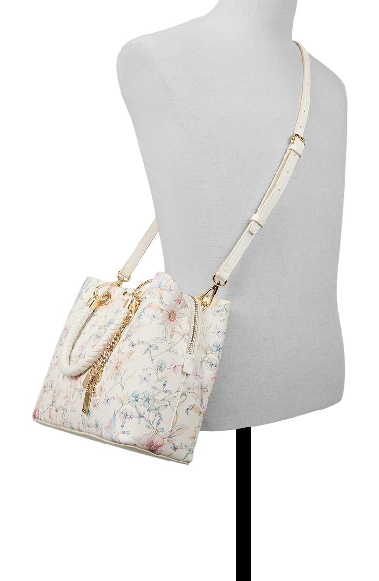 ALDO Lothycann Faux Leather Satchel, Alternate, color, Floral