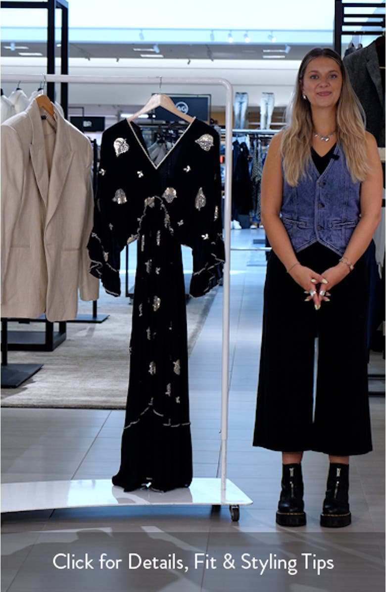 Ebony Embellished Long Sleeve Maxi Dress, sales video thumbnail