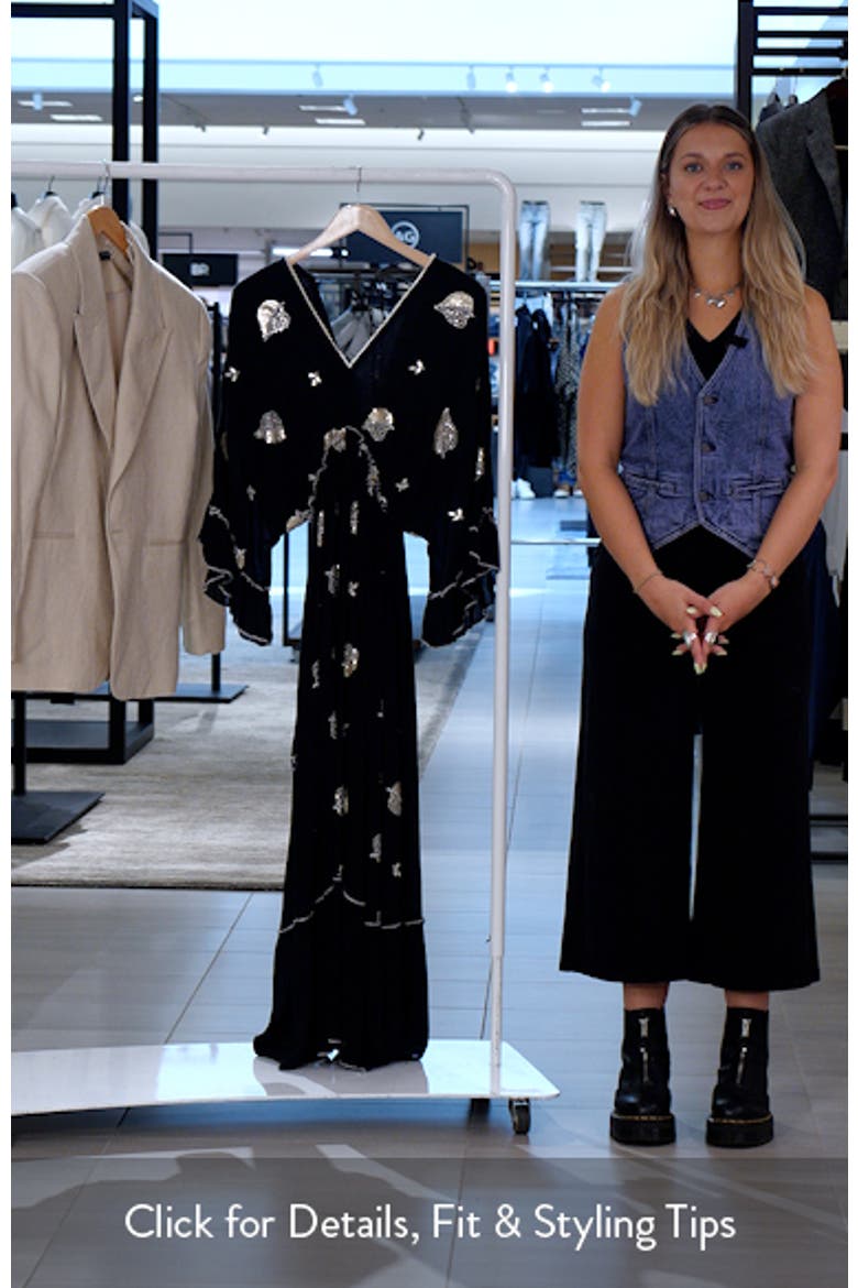 Ebony Embellished Long Sleeve Maxi Dress video