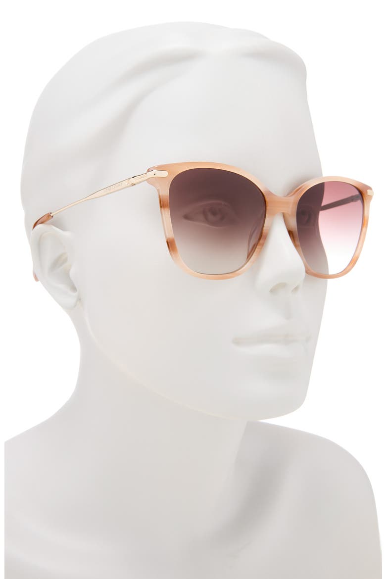 54mm Gradient Cat Eye Sunglasses, Alternate, color, MARBLE BEIGE/ BROWN ROSE GRA