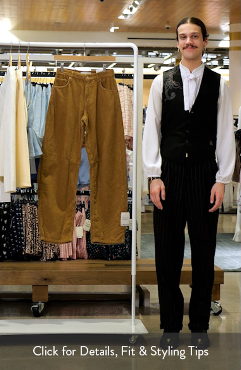 High Waist Barrel Corduroy Jeans, sales video thumbnail