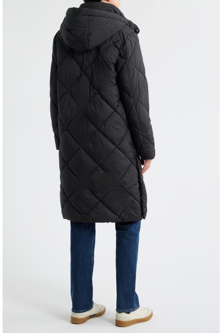 Hooded Puffer Coat, Alternate, color, BLACK