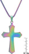 STEELTIME Men's Stainless Steel Prayer Cross Pendant Necklace