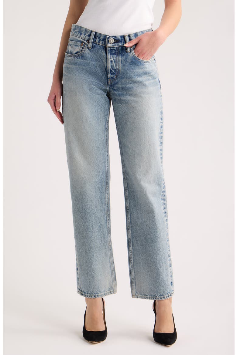 Albany Low Rise Straight Leg Jeans, Main, color, LIGHT BLUE