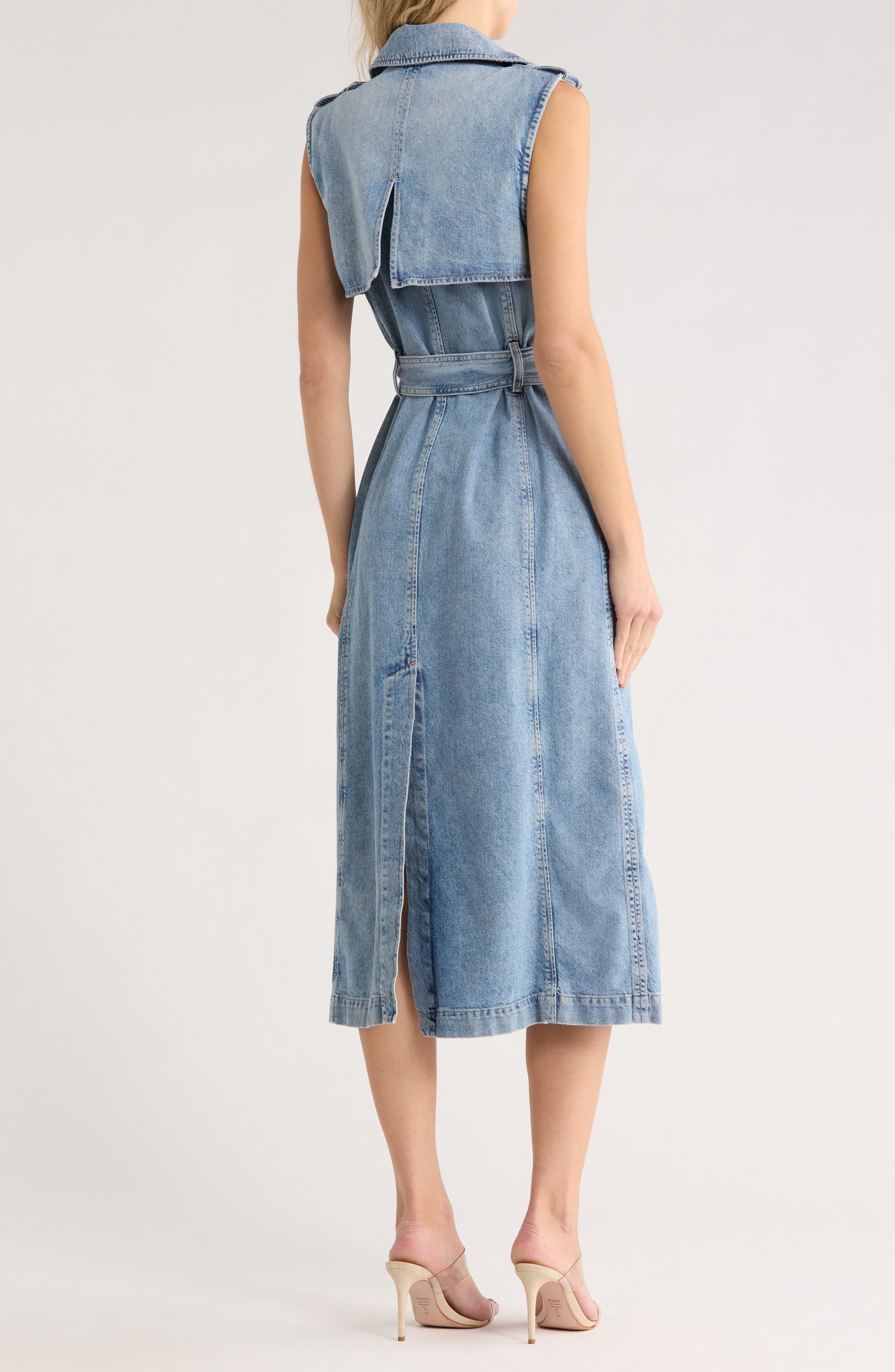 Sleeveless Denim Trench Coat - image 2