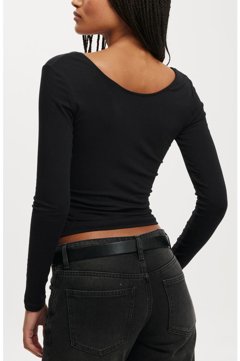 Sunday Scoop Long Sleeve, Alternate, color, BLACK