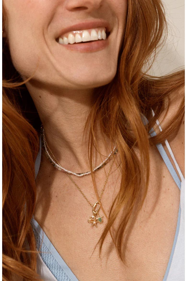 Low Tide Charm Necklace Set, Alternate, color, Gold Vermeil