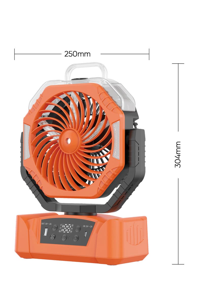 Sonicgrace Outdoor Misting Fan, Alternate, color, Orange With Black Accents