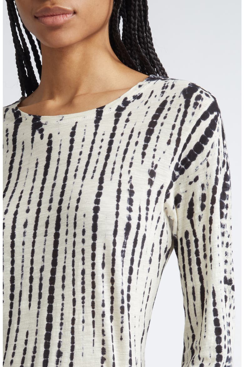 Mia Tie Dye Long Sleeve Cotton Tissue T-Shirt, Alternate, color, ECRU MULTI