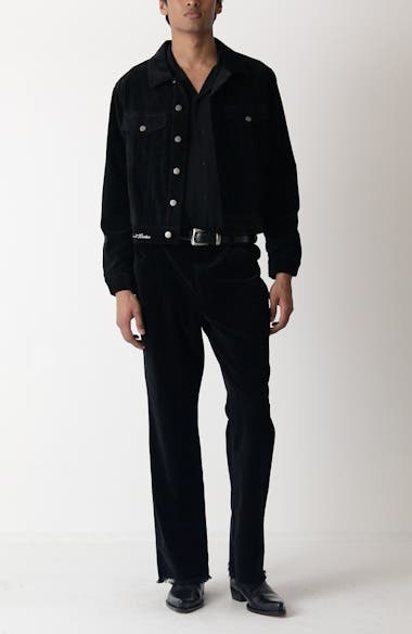 MIDNIGHT RODEO Embroidered Velvet Trucker Jacket | Nordstrom