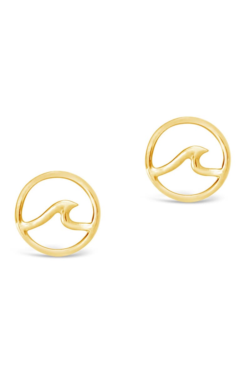 Sterling Forever 14K GOLD STERLING SILVER WAVE, Main, color, Gold