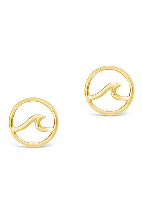 14K GOLD STERLING SILVER WAVE