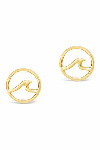 Sterling Forever 14K Gold Vermeil Wave Stud Earrings