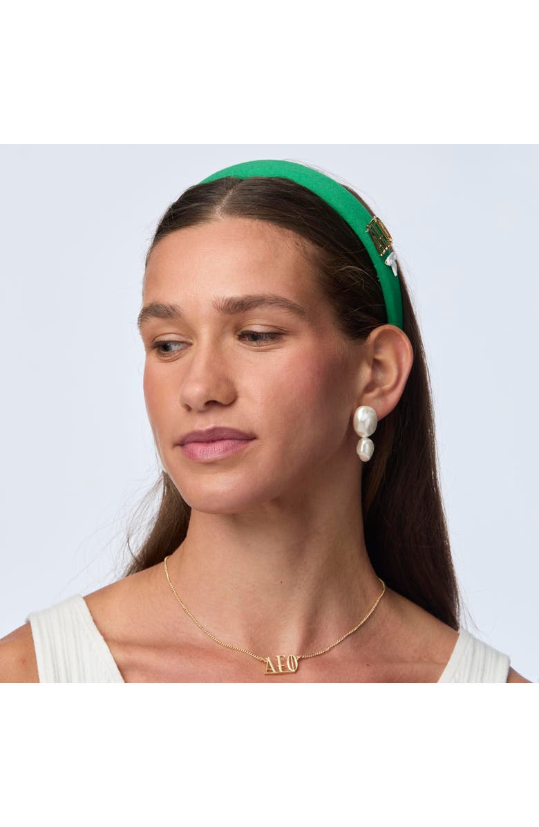 Lele Sadoughi Alpha Epsilon Phi Charlotte Headband, Alternate, color, Support Green 300