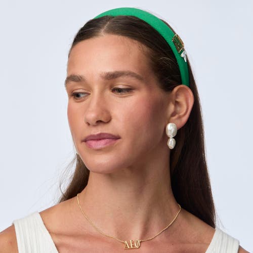 Lele Sadoughi Alpha Epsilon Phi Charlotte Headband In Green