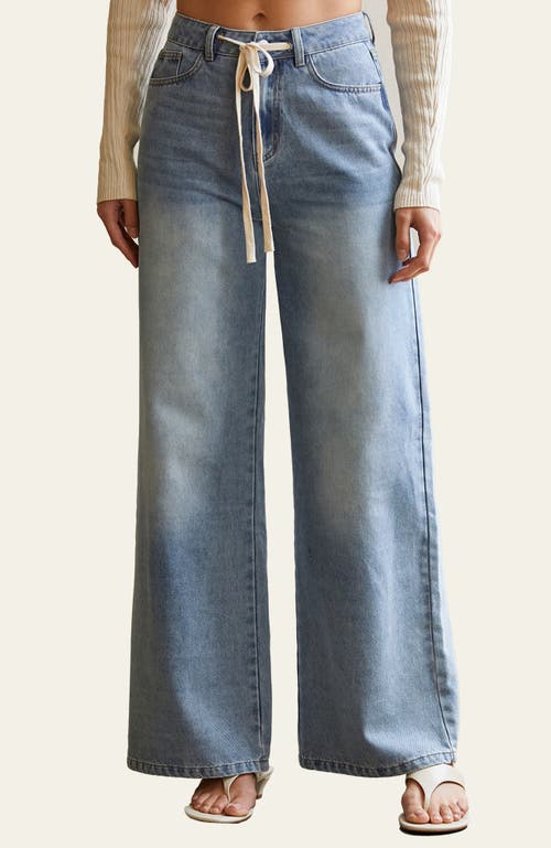 CRESCENT CRESCENT FRONT TIE DENIM PANTS