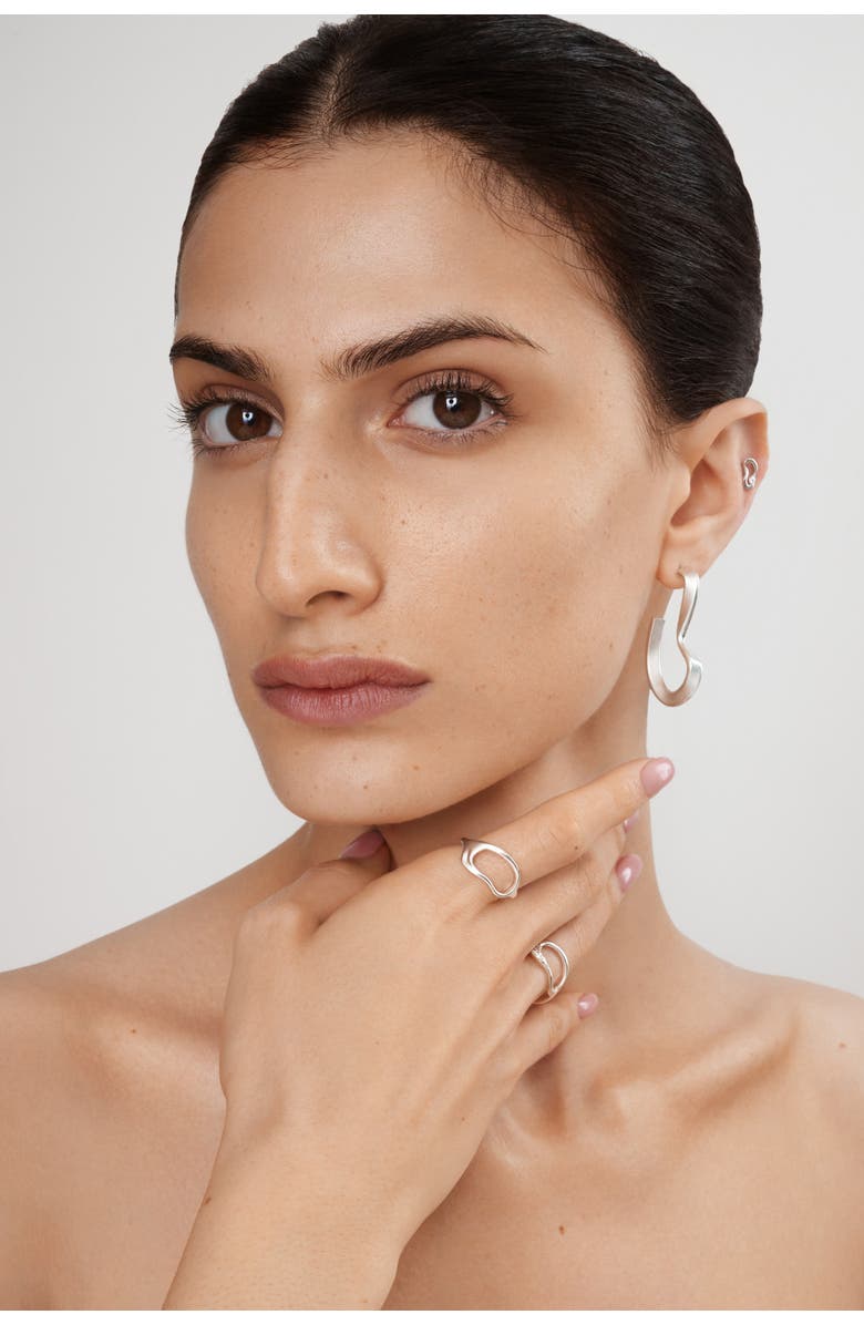 Nabs And Babs Sahab Hoop Earrings, Alternate, color, Silver