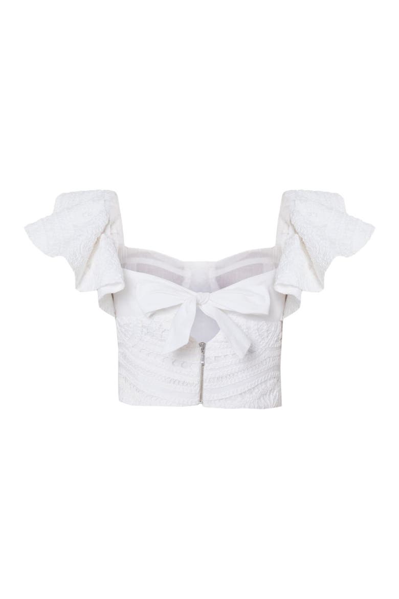 Rythmic Lace Flutter Top, Alternate, color, OFF WHITE
