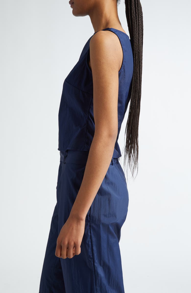 COMING OF AGE Crinkle Nylon Boat Neck Top, Alternate, color,