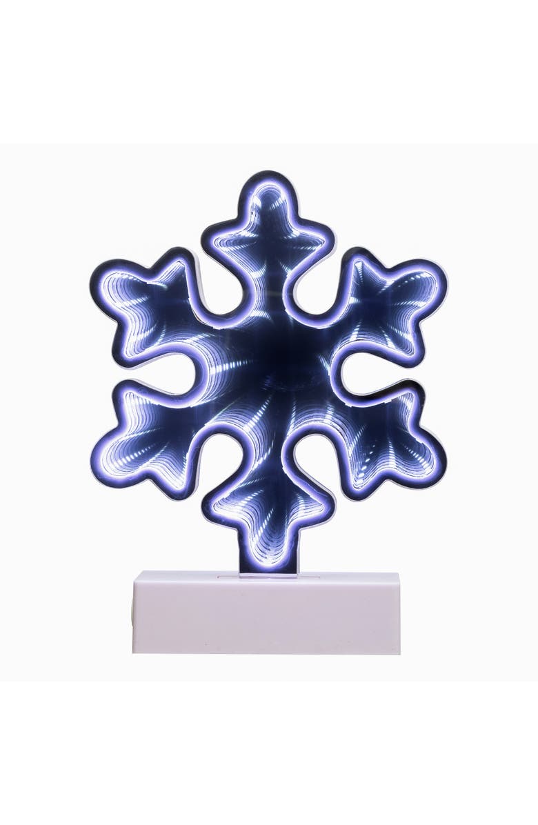 Northlight LED 3D Snowflake Christmas Infinity Mirror Light - 7.75", Main, color, White