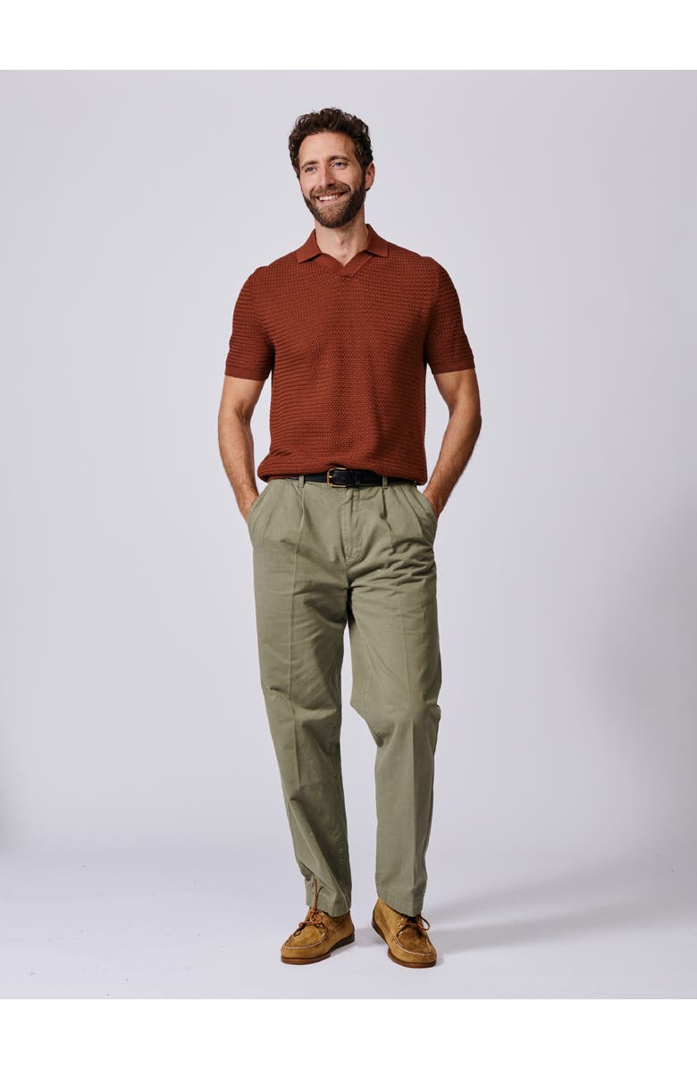 Aubin Alford Textured Cotton Polo Shirt, Alternate, color, Rust