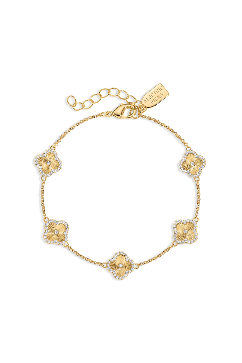 Mini Icon Clover Bracelet, Main, color, Gold
