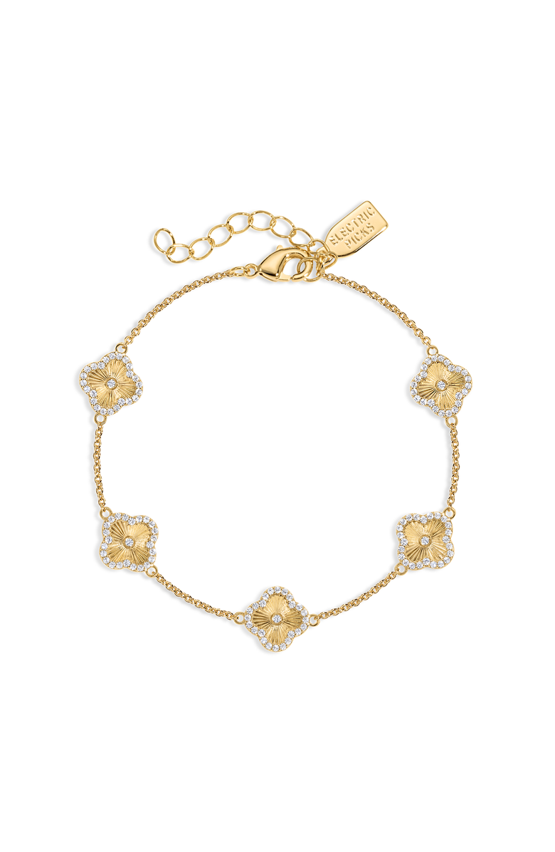 Electric Picks Mini Icon Clover Bracelet, Main, color, Gold
