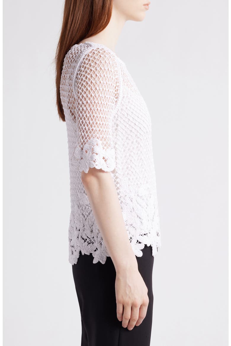 Crochet Lace Top, Alternate, color, WHITE