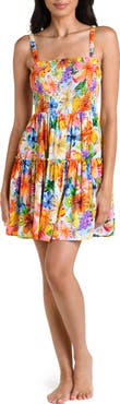 La Blanca Flora de Fruta Cover-Up Minidress