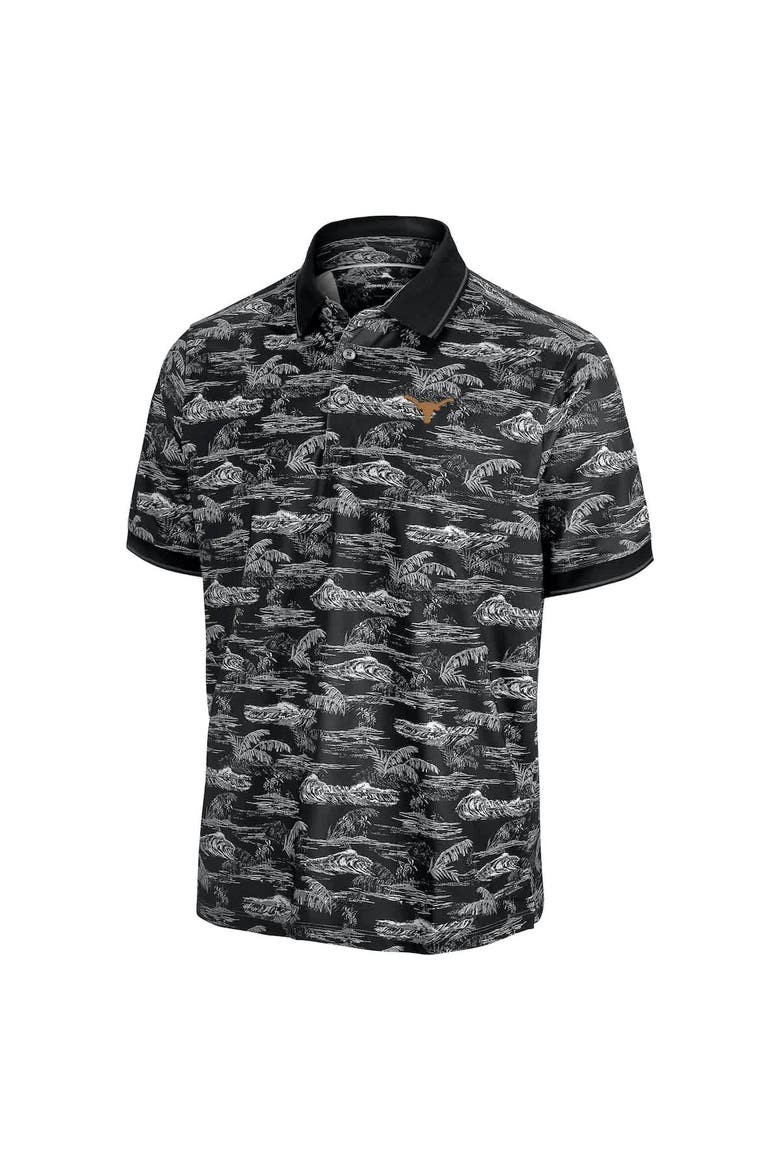 Men's Tommy Bahama Black Texas Longhorns Sport Bay View IslandZone Polo, Alternate, color, Black