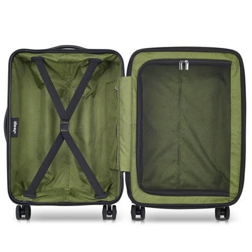 Jeep Jh004c Carry-on 20 Inch Hardside Expandable Luggage With Spinner Wheels In Black