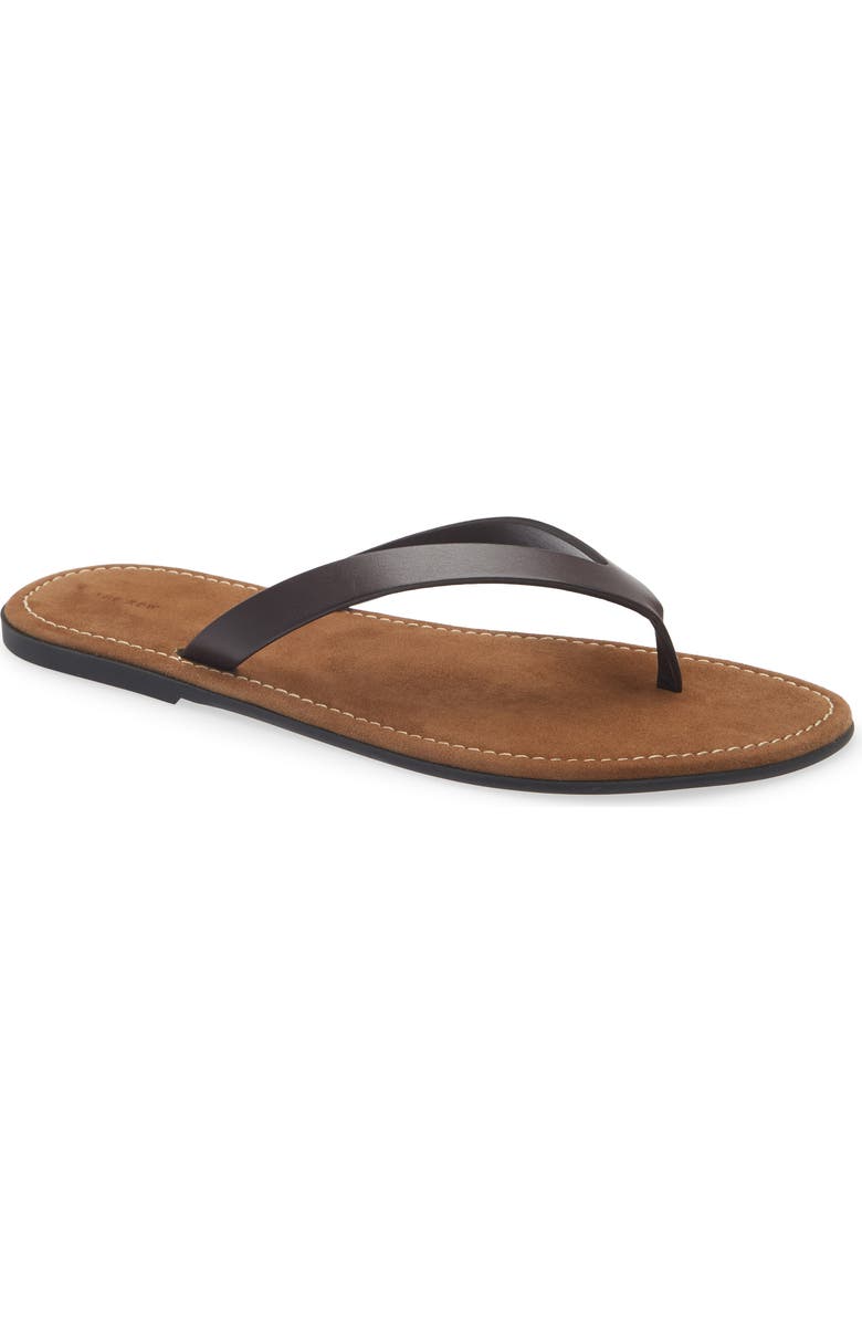The Row Beach Flip Flop, Main, color, Lacquer Brown