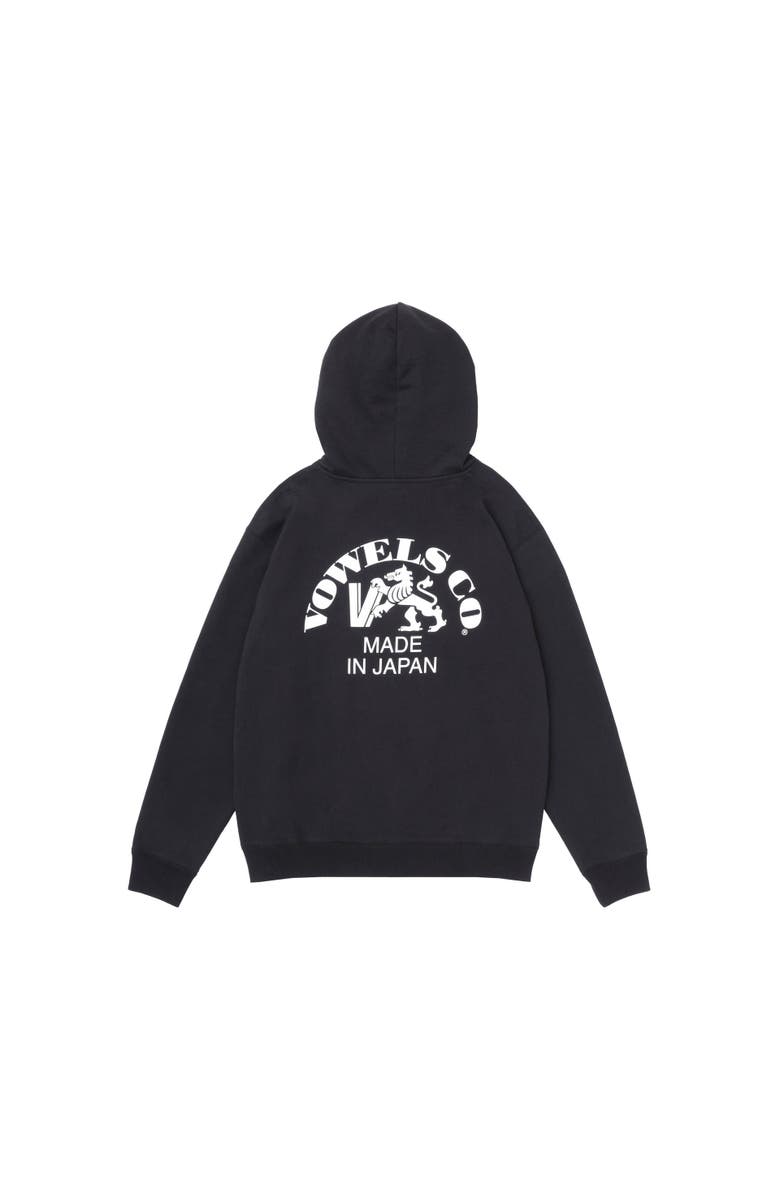 vowels Company Hoodie, Alternate, color, Black